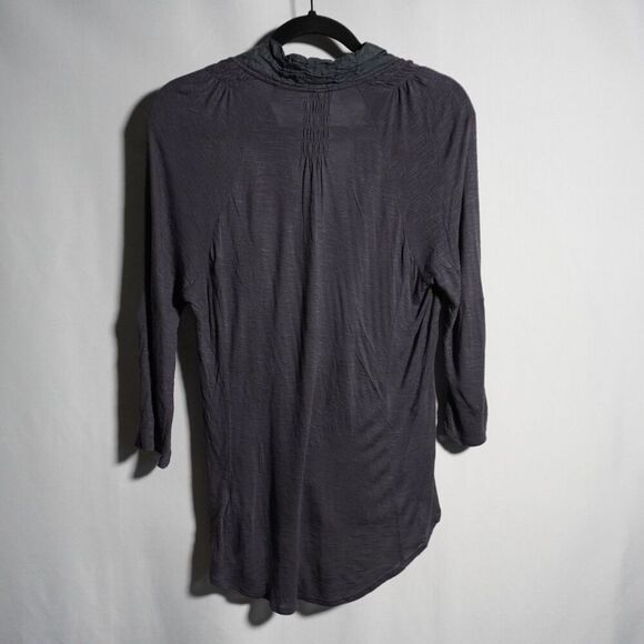 Burning Torch Anthro Silk Cotton Gray‎ Paisley Embroidered Button Top Boho Sz S - Picture 2 of 7